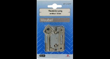 STARX vernikkeld meubelslot met siersleutel en schootplaatje, opleg 25 mm