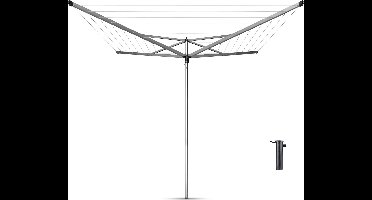 Brabantia Essential Droogmolen - met Betonanker - 50 m - Metallic Grey