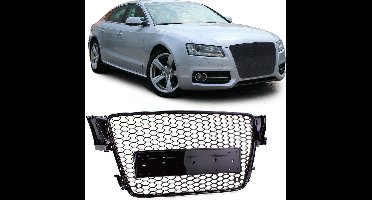 Passend Voor Audi A5 8T 07 t/m 11 Sport Grill Zonder Embleem Hoogglans Zwart Honingraat Quattro Look S5 RS5 Tsi Tdi Styling