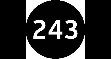 Containerstickers Huisnummer "2" - 25x25cm - Zwart met Witte Cirkel - Set van 4 dezelfde Vinyl Stickers - Klikostickers