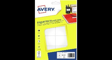 Avery ETE010 printeretiket Wit Zelfklevend printerlabel