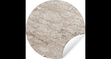 WallCircle - Muurstickers - Behangcirkel - Marmer - Steen - Bruin - ⌀ 30 cm - Muurcirkel - Zelfklevend - Ronde Behangsticker
