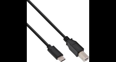 USB-C naar USB-B kabel - USB2.0 - tot 1A / zwart - 5 meter