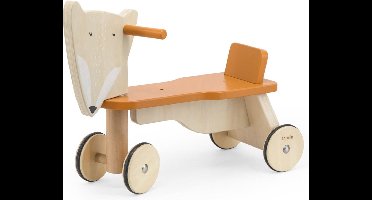 Trixie Houten Fiets - Mr. Fox - Loopfiets met 4 wielen - Speelgoed voor Kinderen - Vanaf 1 jaar - Voor Jongens en Meisjes - FSC