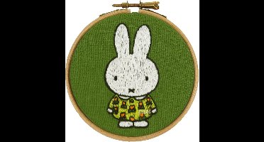 Pako compleet borduurpakket - Nijntje met bloemetjes jurk - Dick Bruna - geprinte stof - 196.003 - inclusief borduurring - DIY kit