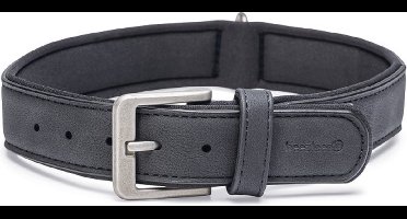 Beeztees Balacron Ax Halsband Hond - Kunstleer - Zwart - 47-57 cm x 30 mm