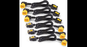 APC Stroomkabelkit (6 ea), blokkerend, C19 naar C20 (90 graden), 1,8 m