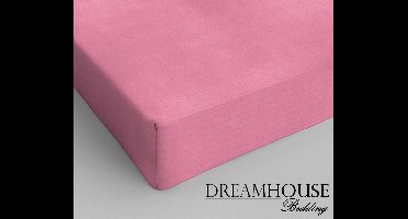 Dreamhouse Katoen Hoeslaken - 160x220 cm - Roze - Tweepersoons