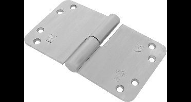 Paumelle - RVS geborsteld - RVS - Dulimex - Dulimex kogelstiftkantelaaf RVS ronde hoek 150x89mm SKG3 DIN rechts