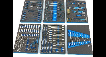 HBM 245 delar premium verktygspåfyllning för verktygsvagn - BLÅ - Premium verktygskit - Tool Refill Tool Trolley - Premium Tool - Bit Set - Socket Set