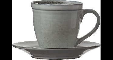 Mica Decorations - Tabo kop en schotel grijs - l7,5xb4,5xh7,5cm