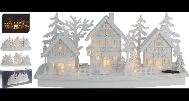 Dorp met led 45cm - kerst - kerstverlichting - verlicht dorp - kerstversiering