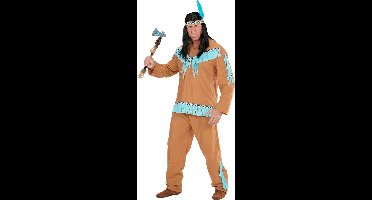 Bruin en blauw indianenkostuum voor mannen - Verkleedkleding - XL