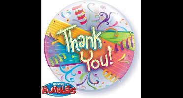 Qualatex - Folieballon - Bubbles - Thank you - Zonder vulling - 56cm