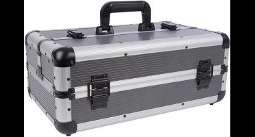 Perel Gereedschapskoffer, noppenschuim, plukschuim, sleutelslot, 2 sleutels, aluminium, grijs, 445 x 265 x 170 mm