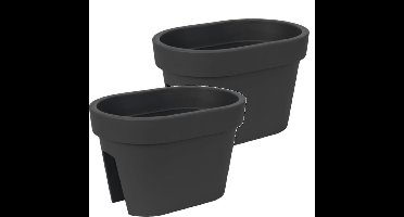 Bloembak Balkonbak Lofly Railing 27x40x25cm ANTRACIET Prosperplast / 2 STUKS ! /