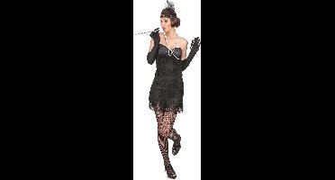 "Zwarte Charleston kostuum voor dames  - Verkleedkleding - Medium"