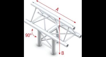 Showtec Truss T-Cross vertical 3-way, apex up