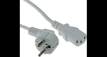 ACT Netsnoer Schuko CEE 7/7 male (haaks) - C13 IEC 60320 wit 2,5 m AK5237