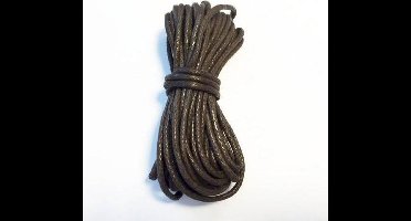Waxed Cotton Cord, round, Brown