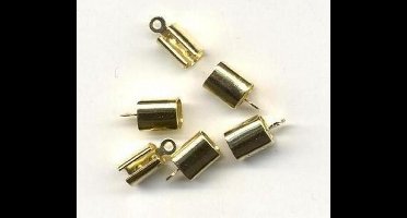 Cord clasp large 7×5 mm, Gilt, 6pcs
