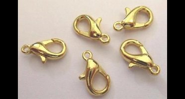 Karabiner goudkleur 12 millimeter 5 Stuks