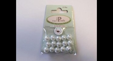 Glass Pearls, round, 10mm, White, 15pcs