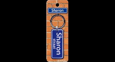 Paper Dreams Sleutelhanger Straatnaam Sharon 9 Cm Staal Blauw