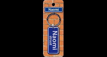 Paper Dreams Sleutelhanger Straatnaam Naomi 9 Cm Staal Blauw