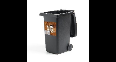 Container sticker Koffie Quotes 2 - CM - Koffie quote 'Stressed blessed and coffee obsessed' met een achtergrond met koffie Klikosticker - 40x40 cm - kliko sticker - weerbestendige containersticker