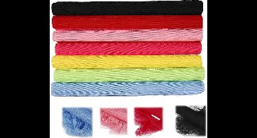 Creotime tulle stof - 6 rollen - Verschillende kleuren - Voordeel set - 500x50 Cm