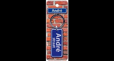 Paper Dreams Sleutelhanger Straatnaam André 9 Cm Staal Blauw