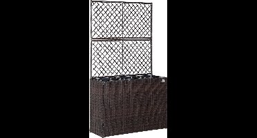 Casaria Polyrattan Bloembak – 3 Bakken/Klimophek - Bruin