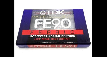 Audio Cassette Tape TDK FE 90 FERRIC normaal Position type I - Uiterst geschikt voor alle opnamedoeleinden / Sealed Blanco Cassettebandje / Cassettedeck