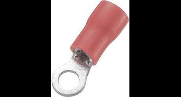 TRU COMPONENTS 738167 Ringkabelschoen Dwarsdoorsnede (max.): 1.50 mm² Schachtdiameter: 10.5 mm Deels geïsoleerd Rood 10