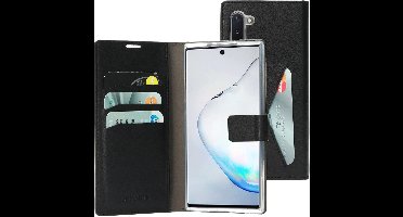 Mobiparts hoesje geschikt voor Samsung Galaxy Note 10 - Wallet/Boekhoesje - Eco Leer - Magneet Sluiting - Opberg vakken - Zwart
