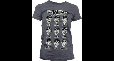 DC Comics Batman Dames Tshirt -M- The Many Moods Of The Joker Grijs