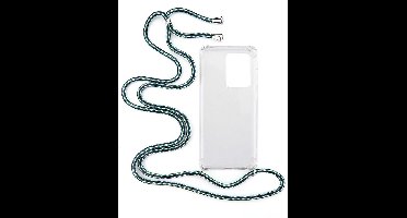 "Shop4 - Samsung Galaxy S20 Ultra Hoesje - Zachte Back Case met Koord Multi Groen"