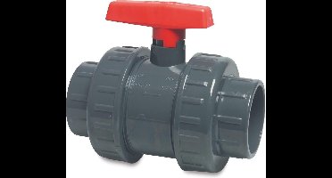 Kogelkraan PVC-U 50 mm lijmmof 16bar DN40 grijs type AK