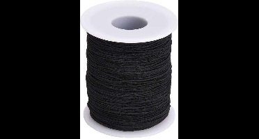 200 meter Elastisch Touw - 4mm - ZWART - elastiek op rol