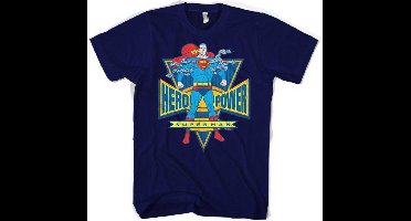 DC Comics Superman Heren Tshirt -2XL- World Hero Blauw