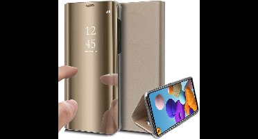 Hoesje geschikt voor Samsung Galaxy A21s - Book Case Spiegel Goud