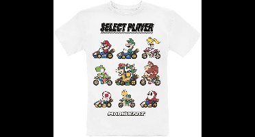 Super Mario Kids - Choose Your Driver T-shirt - wit - 104