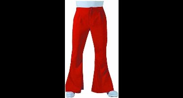 Jaren 80 & 90 Kostuum | Barry White Soul Broek Wijde Pijpen Rood | Man | Small | Carnaval kostuum | Verkleedkleding
