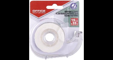 OFFICE products plakband, 19 mm x 33m, transparant, blister met 1 afroller met 1 rolletje 18 stuks
