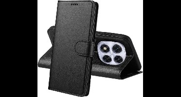 Hoesje Portemonnee voor Xiaomi Redmi Note 14 Pro Plus 5G Zwarte portemonnee met magnetische klep en kaartopslag