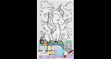 Schilderen op nummer voor kinderen | Thema: Unicorn  | Afmeting: A4 | inclusief verf + penseel