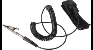 Velleman Antistatische polsband, verstelbaar, krokodilklem, 1 Mohm, zwart