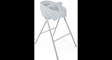 Zylo® Baby Badje met Standaard - Baby Badje - Inklapbaar Bad - met Badzitje - van 0-12 maanden - 55x70x107cm - Grijs