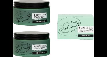 UpCircle - 99% Natuurlijk Koffie Body Scrub - Exfoliërend en Verfrissend - Citroengras - Zeezout - Kokosolie - Vegan - 2 x 220 ml